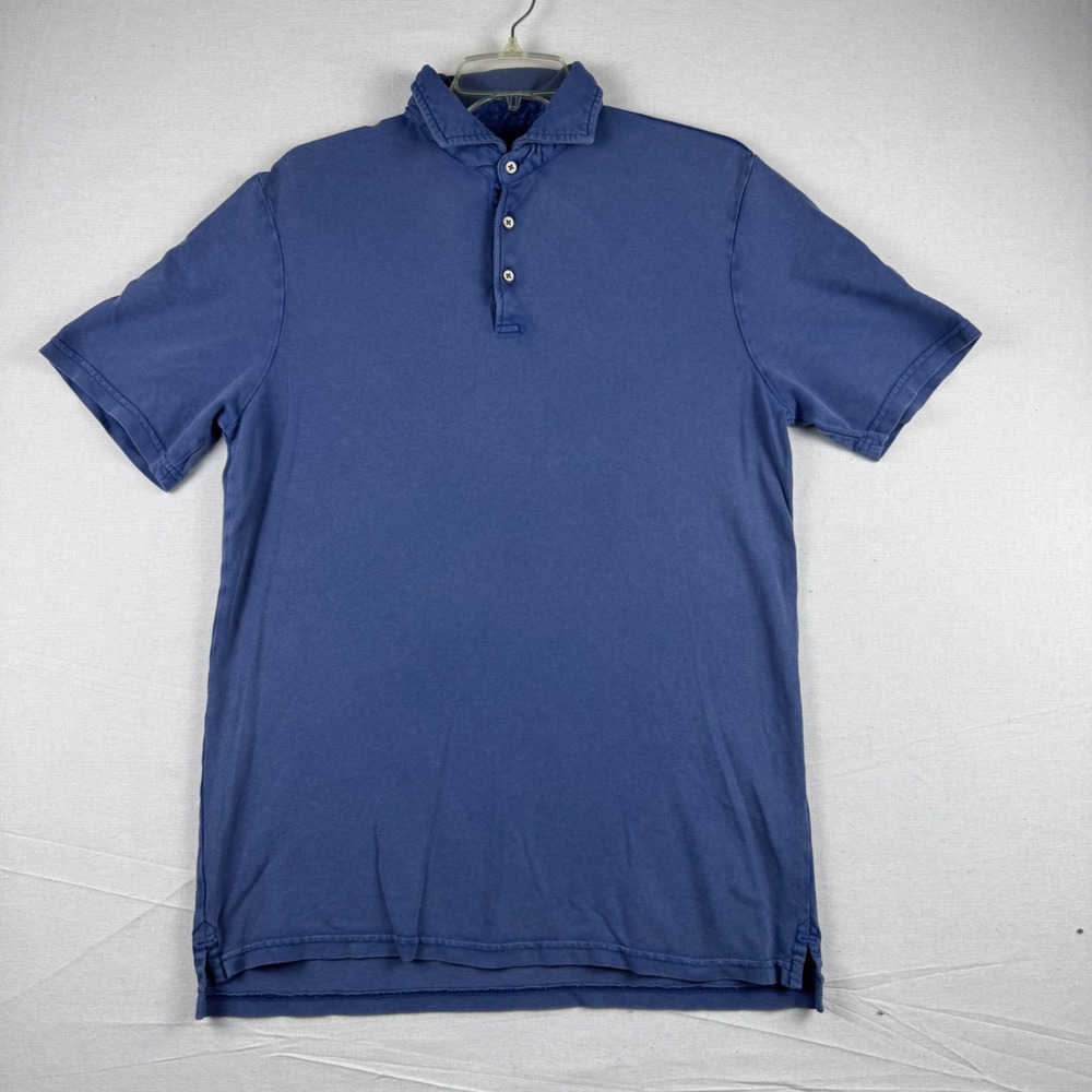 Johnnie-O Surfside Mens Medium Blue Short Sleeve Pique Polo Shirt RN 121927